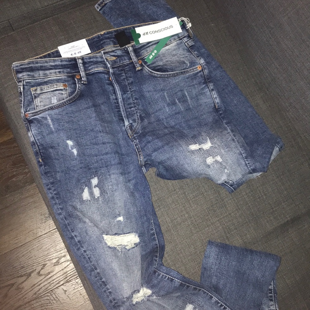 H&M Men’s Ripped Skinny Jeans 34x34
